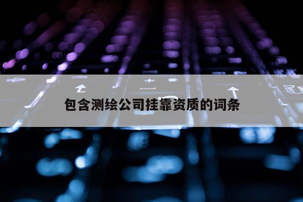 包含測繪公司掛靠資質(zhì)的詞條